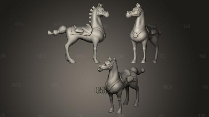 cartoon horse stl model for CNC